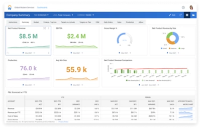 Screenshot of company summary