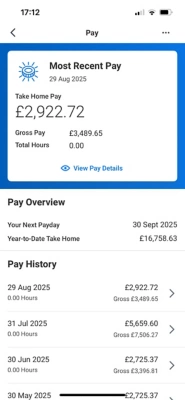 Mobile Screenshot of 鶹ýs Payroll Employee Self Service capabilities.