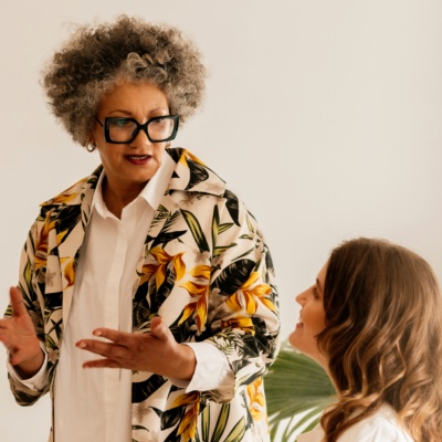 Coworkers talking to eachother