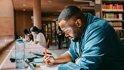 Image of a student studying