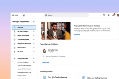 Screenshot of talent management system