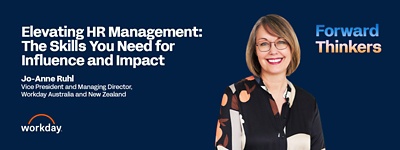 Photo of Jo-Anne Ruhl and the Forward Thinkers logo alongside the headline of the article.