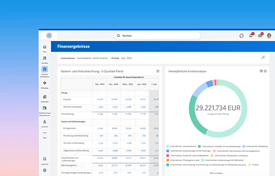 Dashboard f��r Finanzbuchhaltungsergebnisse mit Gewinn- und Verlustrechnung und viertelj?hrlicher Ausgabenanalyse