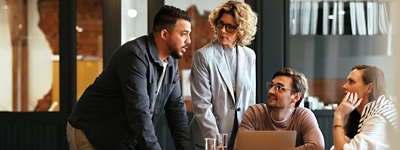 Group of coworkers talking