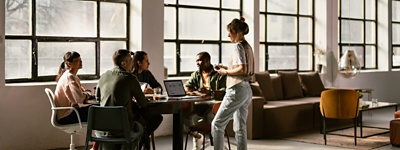 Group of people working in an office