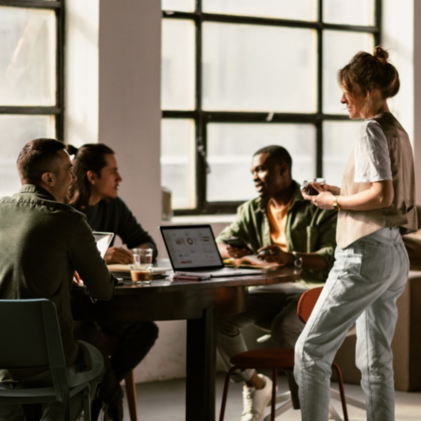 Group of people working in an office