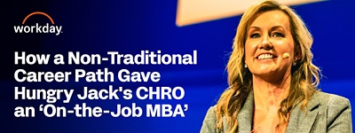 Photo of Jenny McKie, CHRO at Hungry Jack's, alongside the title of the article.