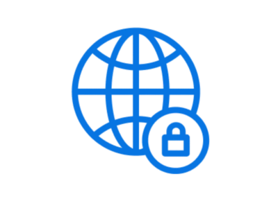 Wereldbol met slotpictogram