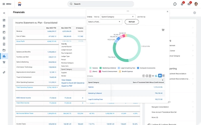 Screenshot of Real-Time Reporting financials desktop.