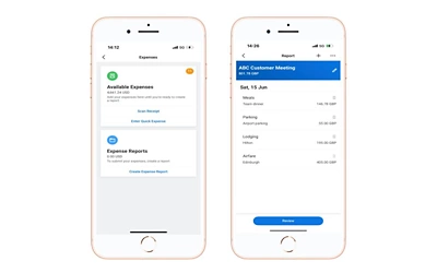 Screenshot of spend expenses mobile.