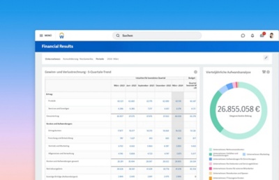 Dashboard fr Finanzbuchhaltungsergebnisse mit Gewinn- und Verlustrechnung und viertelj?hrlicher Ausgabenanalyse