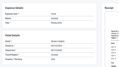 Automatic Hotel Itemisation Screenshot