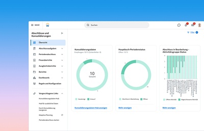 Screenshot des Dashboards fr Konsolidierung und Abschluss.
