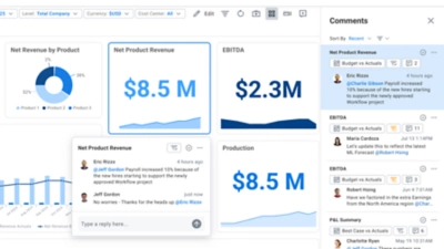 Collaborate and tag colleagues in Adaptive Planning Screenshot