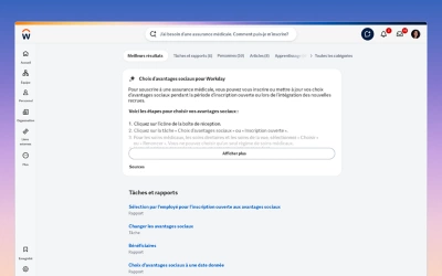 Capture d����cran de la page de r��sultats de recherche am��lior��e par l��IA de ��ݮ��Ƶ affichant une liste de sources de donn��es et d��avantages. L��interface comprend une barre de recherche dans le haut et une pr��sentation en tableau structur�� affichant diverses entit��s de donn��es et leurs descriptions.