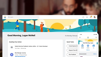 People experience home page showing suggested tasks, journeys, and most used apps.