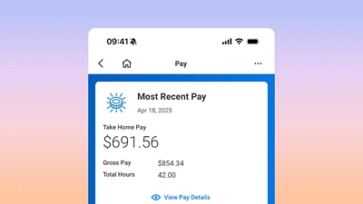 Mobile Screenshot of 鶹ýs Payroll Employee Self Service capabilities.