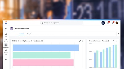 Screenshot of Workday Finance app.