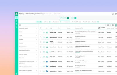 La bo?te de rception Spotlight de lIA de HiredScore pour le recrutement cible les meilleurs candidats de manire quitable et efficace gr?ce  une valuation impartiale des candidats, pilote par lIA.