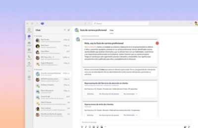 Captura de pantalla de la Career Guide, donde se puede ver cmo los empleados pueden buscar fcilmente nuevos puestos internamente, mediante oportunidades profesionales personalizadas a travs de la gua sobre carreras profesionales.