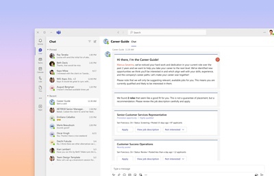 Een screenshot van de Carriregids waaruit blijkt hoe werknemers dankzij de carriregids gemakkelijk nieuwe interne functies ontdekken met persoonlijke loopbaanmogelijkheden.
