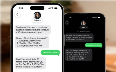 A screenshot showing the Talent Acqusition AI Agent UI. 