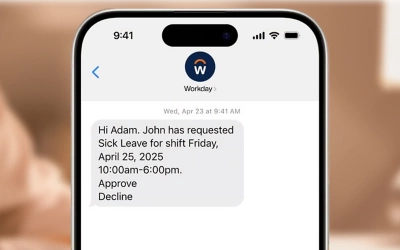 Mobile screenshot of Workforce Management AI Agent UI