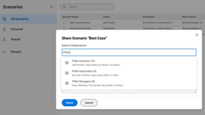 Sharable What If Scenario Screenshot