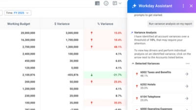 AI Variance Analysis Screenshot