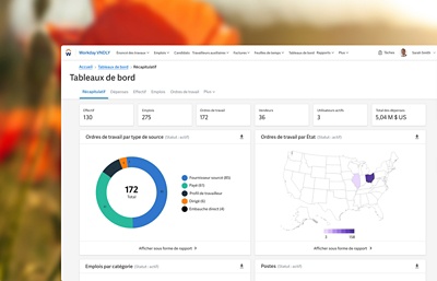 Vue de bureau de la page rcapitulative du tableau de bord du systme de gestion des ressources externes ݮƵ?VNDLY.