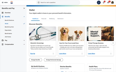 Screenshot of 鶹ý Wellness Benefit dashboard
