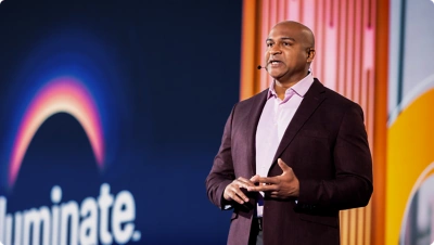 Shane Luke speaking at the Innovation Keynote