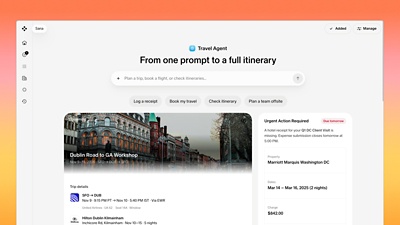Travel & Expense Agent screenshot.