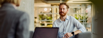 man in meeting in office