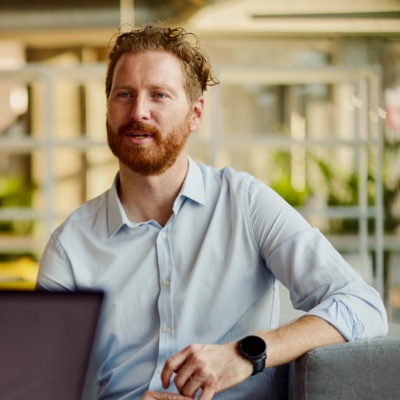 man in meeting in office