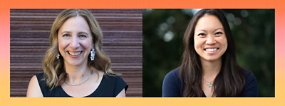 Paula Goldman and Kathy Pham headshots in front of gradient background