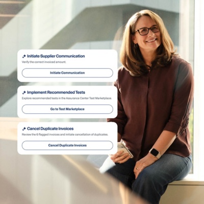Continuous data and process monitoring feature, displaying AI-powered suggestions to verify and correct anomalies