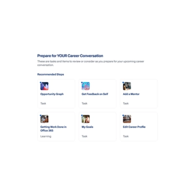 Workday Employee Experience Management dashboard showing personalized task and content cards.