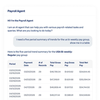 Workday Payroll Agent chat finding workers missing payroll payment elections.