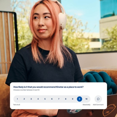 Workday Peakon Employee Voice survey asking an employee to rate their likelihood to recommend the company