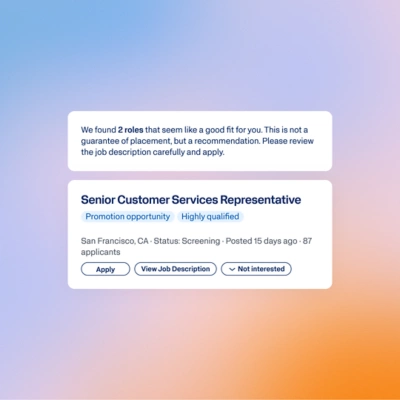 AI for Talent Mobility recommending internal job openings that match an employee's skills.