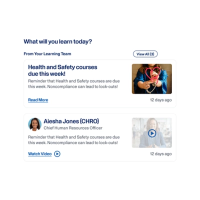 Learning Management feature preview for AI-driven learning journeys.