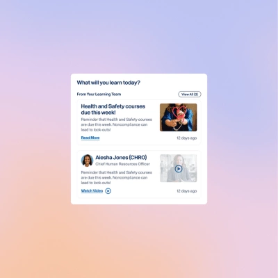 Learning Management feature preview for AI-driven learning journeys.
