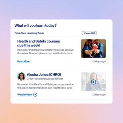 Learning Management feature preview for AI-driven learning journeys.