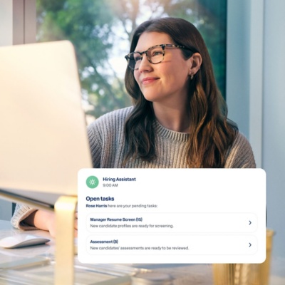 Hiring manager viewing open tasks from the AI recruiting assistant in Workday