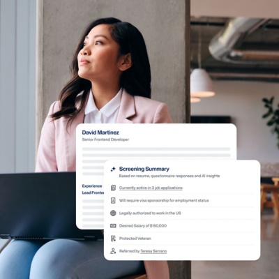 Recruiter reviewing an AI-generated candidate screening summary in Workday Talent Acquisition Software