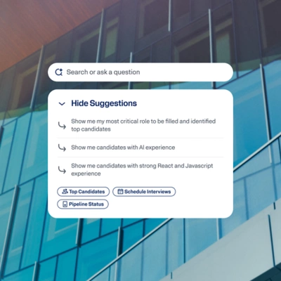 Workday Recruitment software UI screenshot showing suggestions for recruiting qualifications. 
