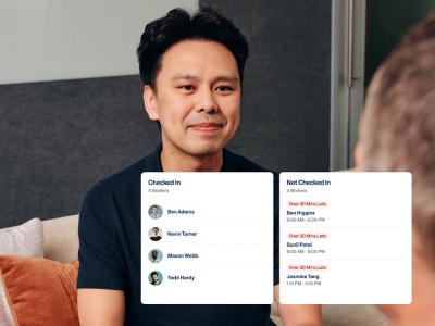 Real-time manager dashboard showing worker check-in status.