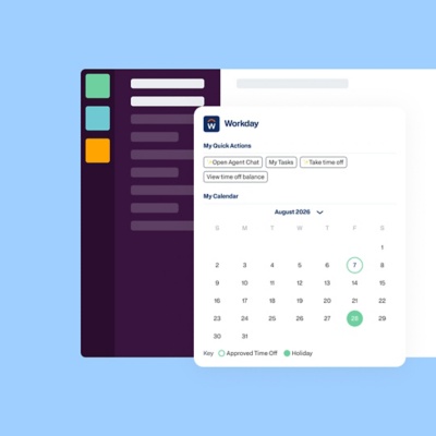 Calendar and chat integration for requesting and approving time off from everyday tools.
