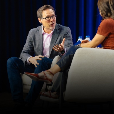 Bill Onisick, vice president of HR transformation and people operations at GE Vernova, speaks with Ashley Goldsmith, Workday’s chief people officer, during the Office of the CHRO keynote at Workday Rising 2026 in Las Vegas.